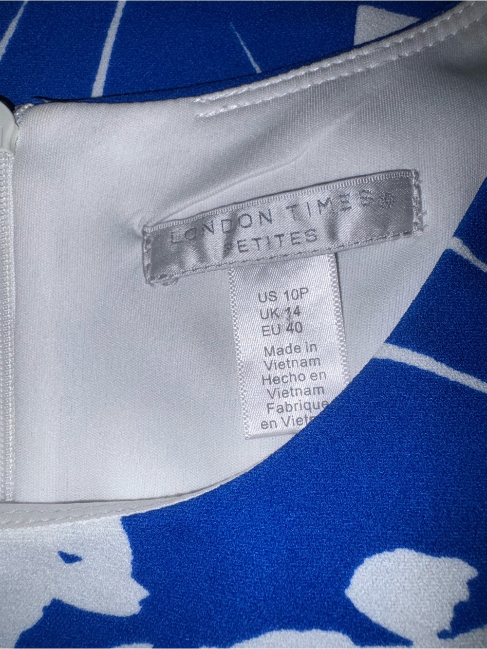London Times Blue and White Floral Midi Dress - Picture 2 of 4